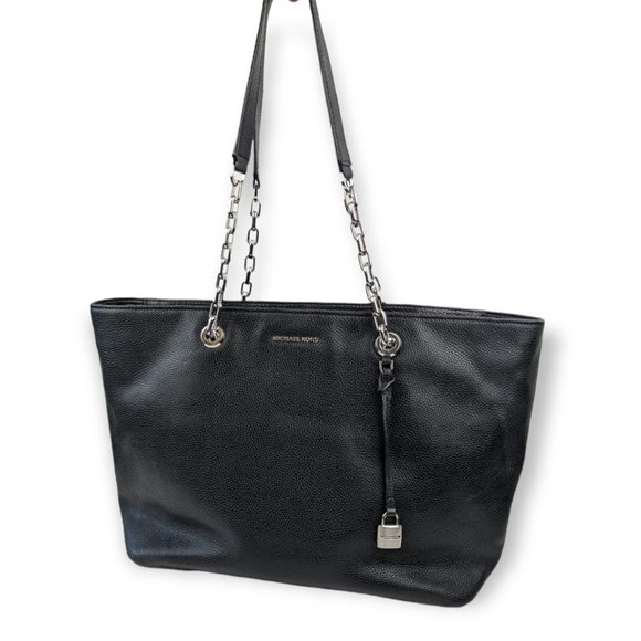 Handbags - Michael Kors Studio Mercer Chain-Link Leather Tote Purse Bag